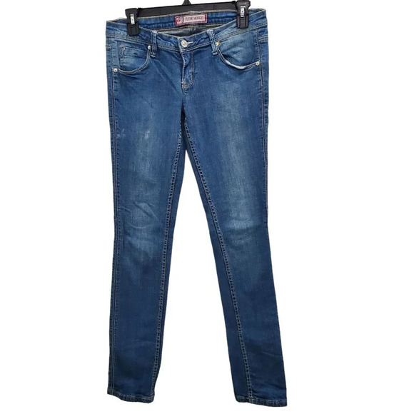 Flying Monkey Women's Medium Wash Distressed Denim Skinny‎ Jeans Waist Size 25 - Picture 1 of 8